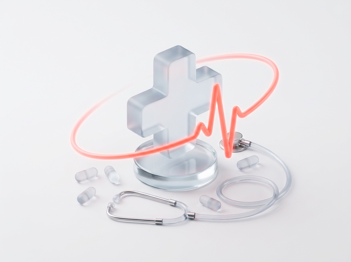 Abstract light visual representing HealthTech and medical SaaS