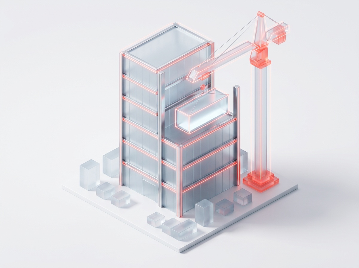 Abstract light visual representing PropTech and construction technology